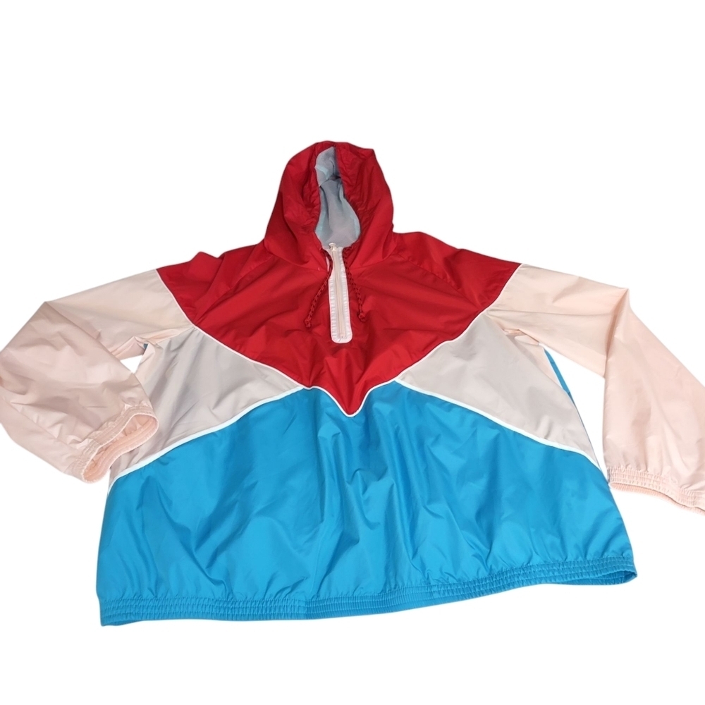VTG Xersion Hooded Windbreaker Multicolor Zipper Pockets Elastic Waist Sz XXL - Picture 5 of 9
